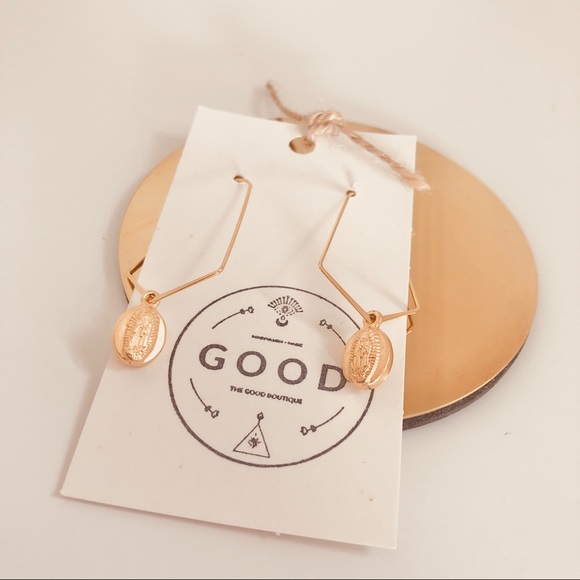 Our Lady Charm Gold Earrings |  Last 1! - Picture 2 of 7